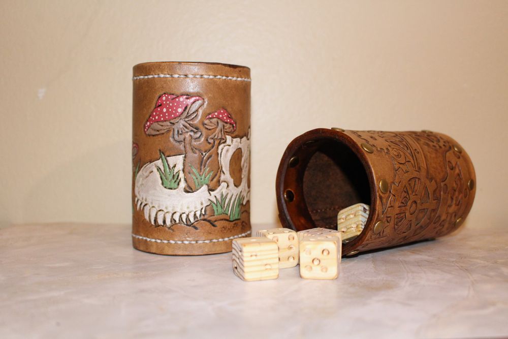 10% Sale on Ready to Ship Leather Dice Cup 