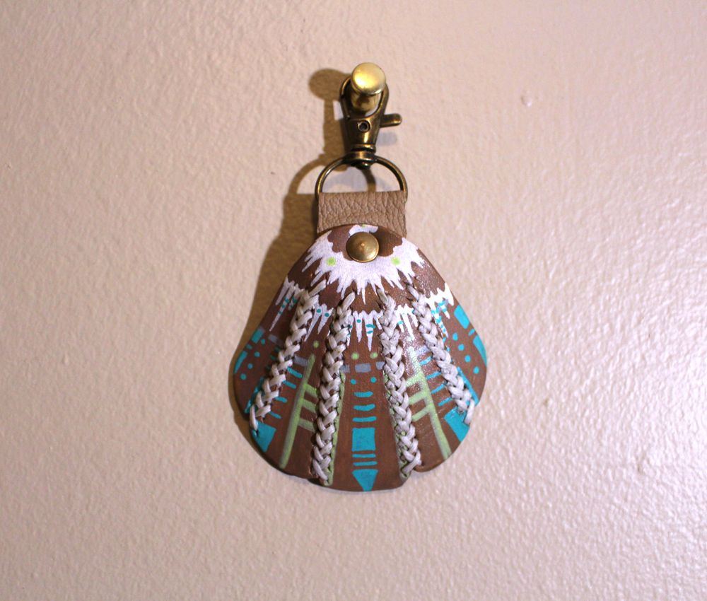 10% Sale on Ready to Ship Brown Shell Keychain 